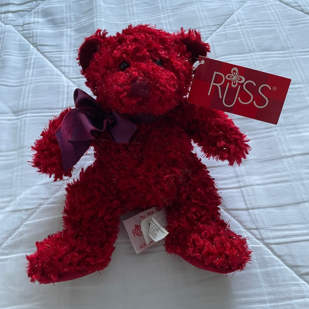 NWT Russ “Sizzles” Sparkly Red Bear